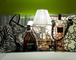 Pinky bottle and handbags