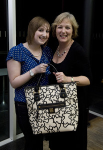 Jackie Cameron, her daughter and bag