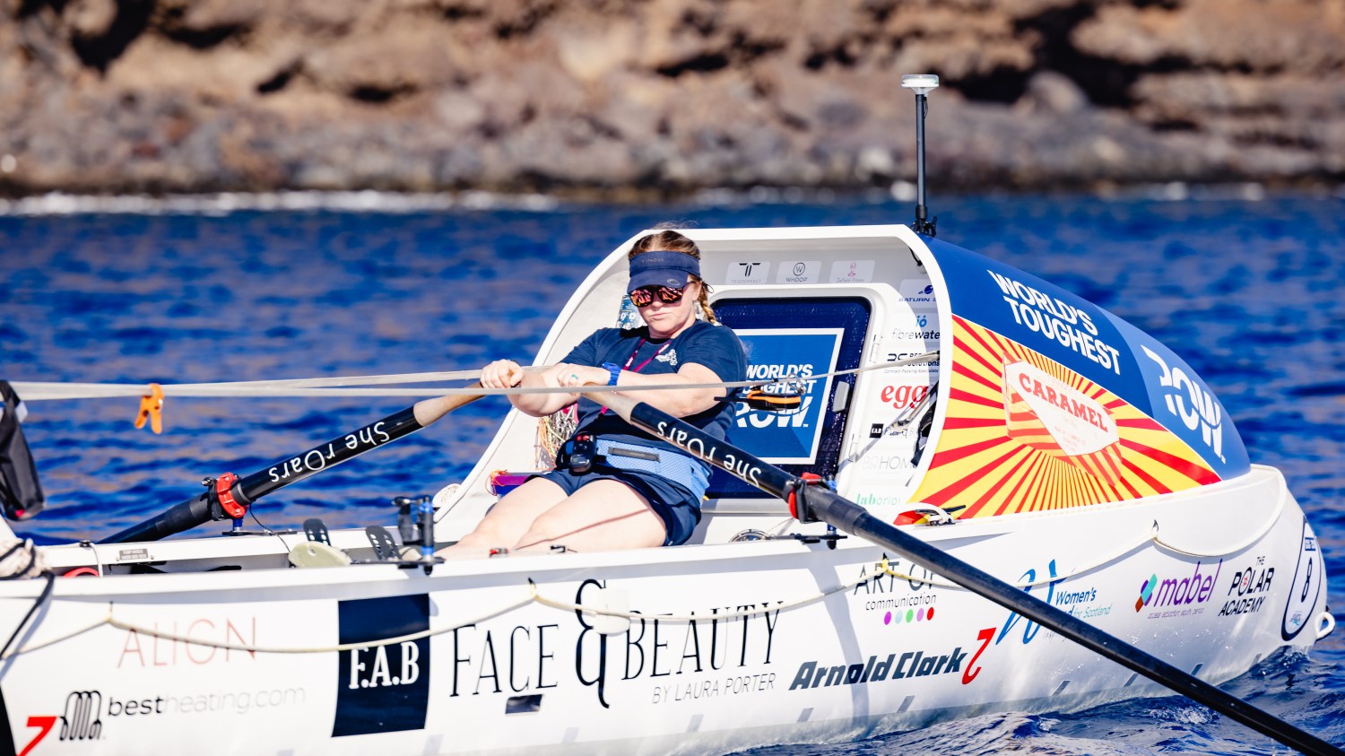 Leanne on rowing boat
