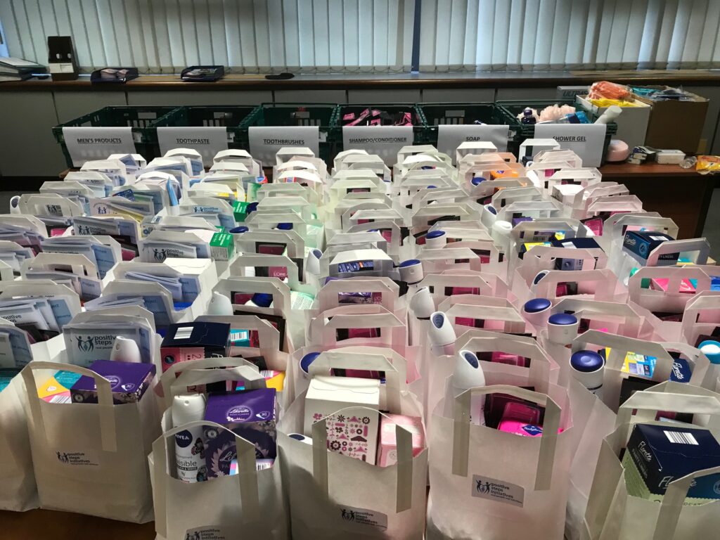 Bags of hygiene products