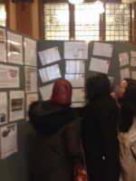 Women looking at a notice board